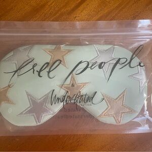 New Free People understated leather cooling eye mask “with love from Texas”